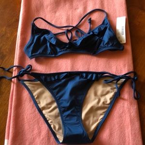 Brand new J Crew La Playa bikini. Cerulean blue.